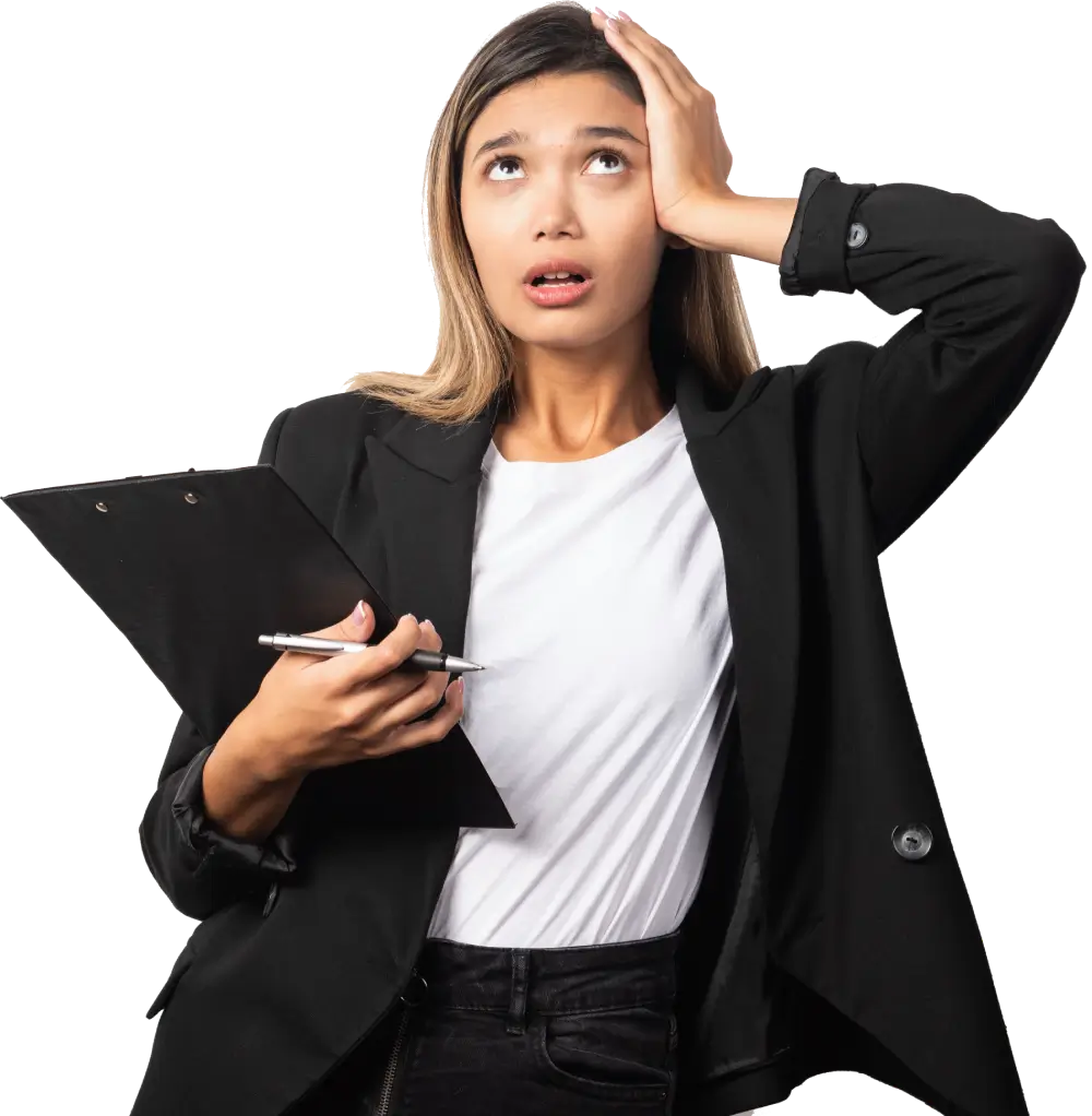 A woman feeling headache