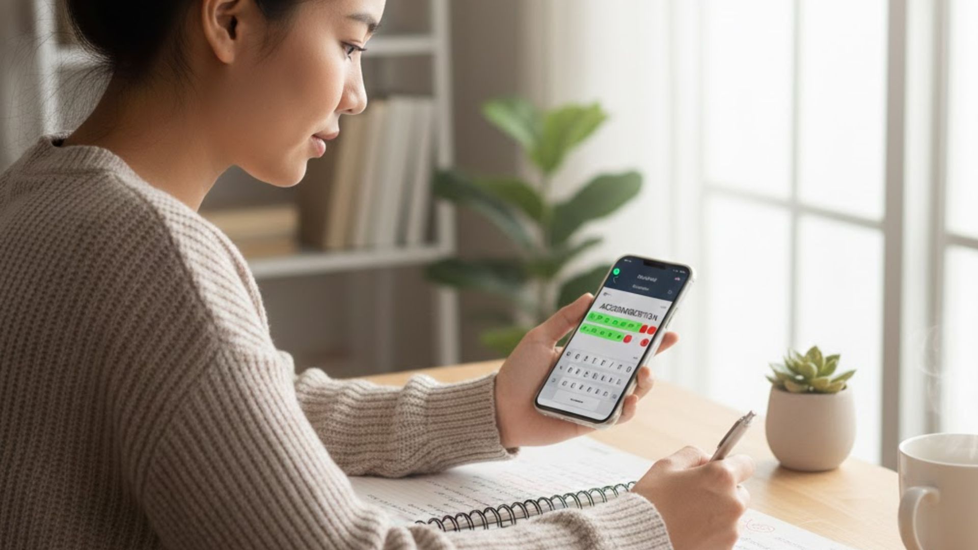 Practising English spelling using writing and learning apps