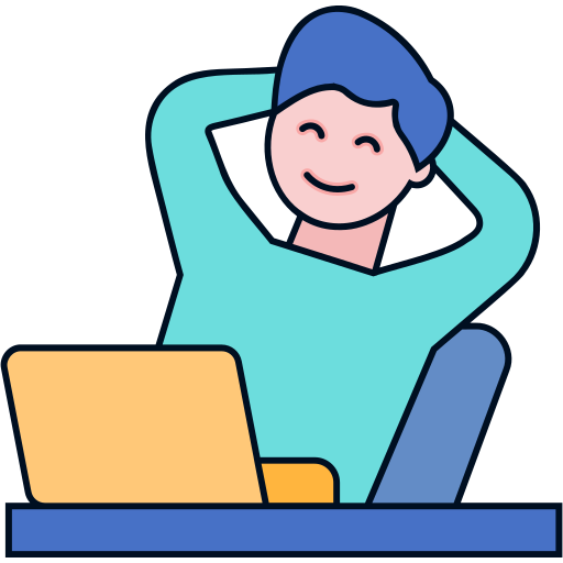 A man smiling chilling with his hands over head