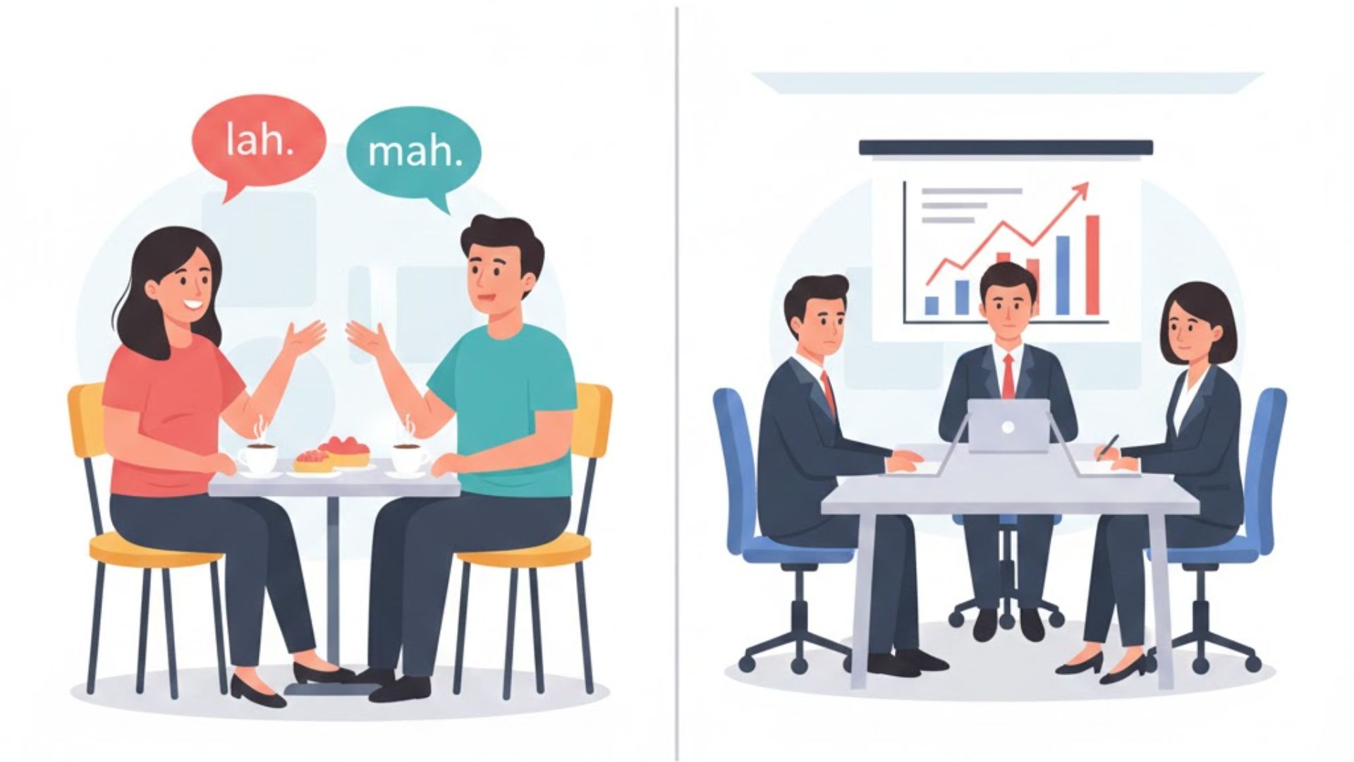 Casual conversation versus professional workplace communication in English