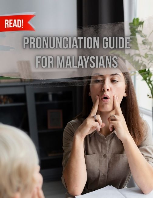 A language teacher teaching children pronunciation with fingers on face to feel the muscle movement