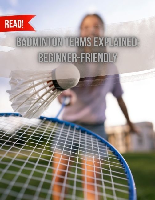 Front view of a blurry woman ready to hit on the badminton shuttle