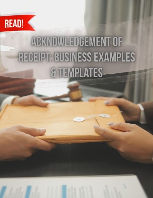Businessmen handling documents and acknowledgement of receipt