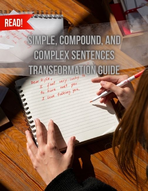 A girl listing out all the ideas and Independent Clause on a note book.