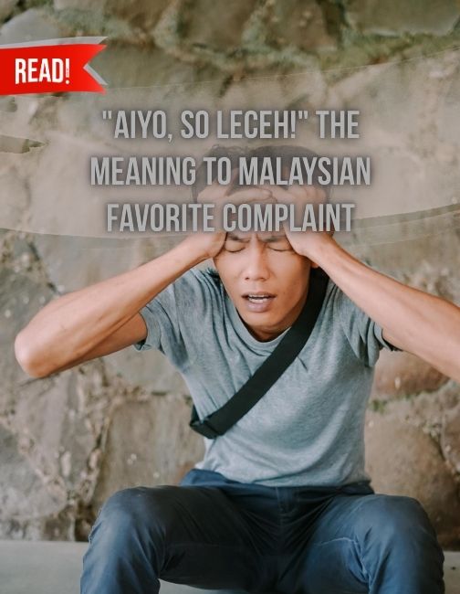 A Malay Man feeling leceh at the moment with his hand on his head