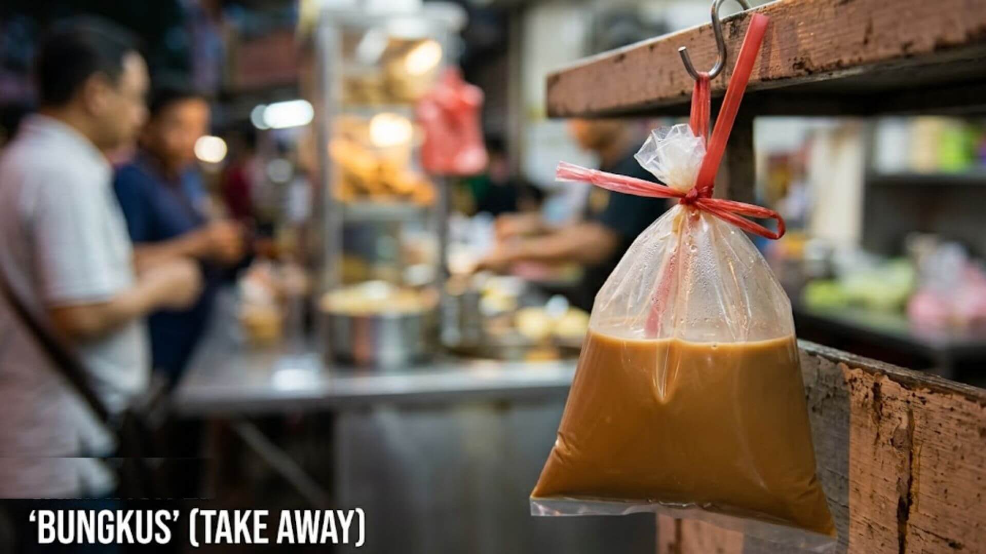 An 'ikat mati' teh hanging aside
