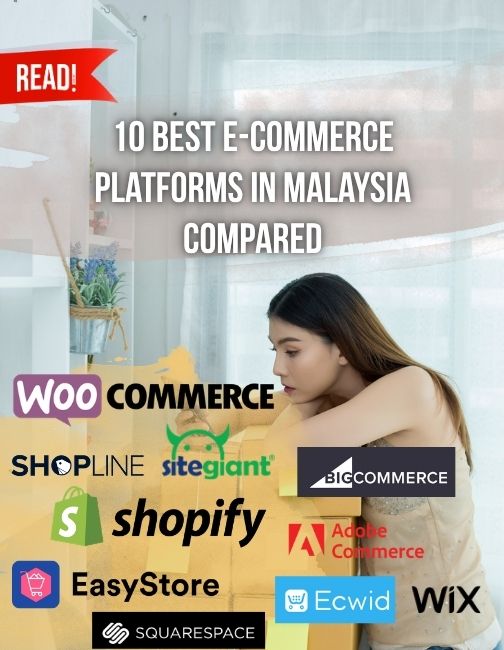 A store supervisor comparing 10 Best E-Commerce Platforms in Malaysia by reading articles from Read.com.my